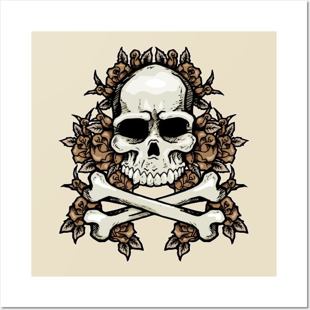 Skull N Roses Wall Art by Laughin' Bones